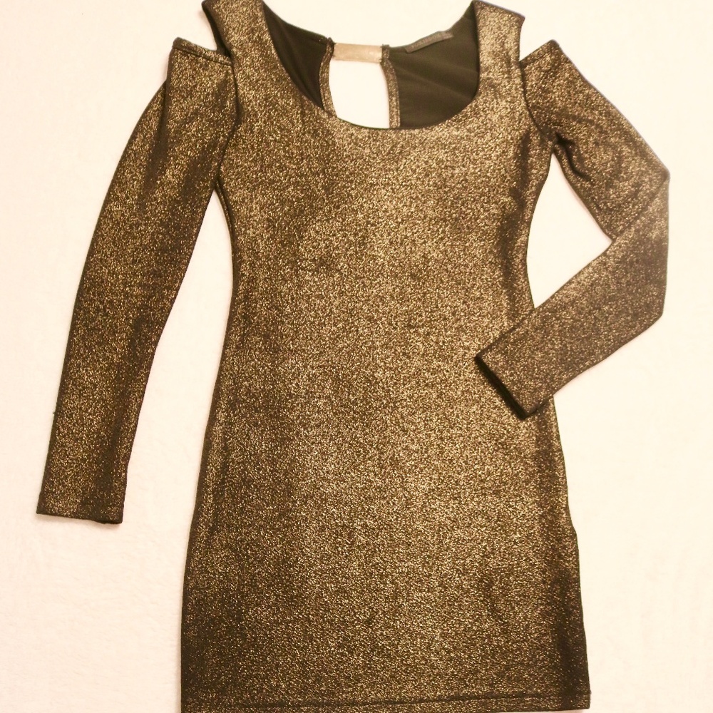 Black/Gold Long Sleeve Dress